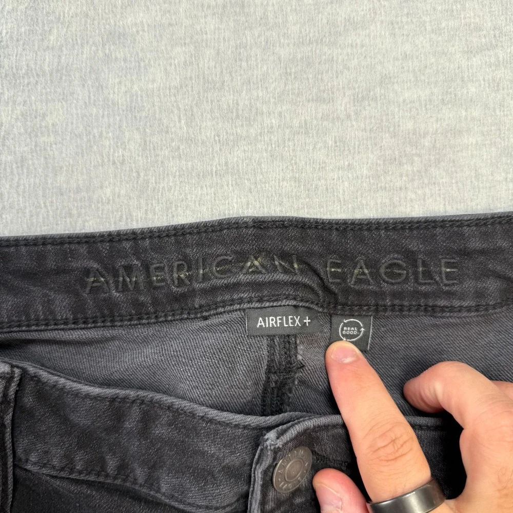 American Eagle Jeans‎ Mens 36x36 (37x34) Black Original Bootcut Airflex+ Stretch